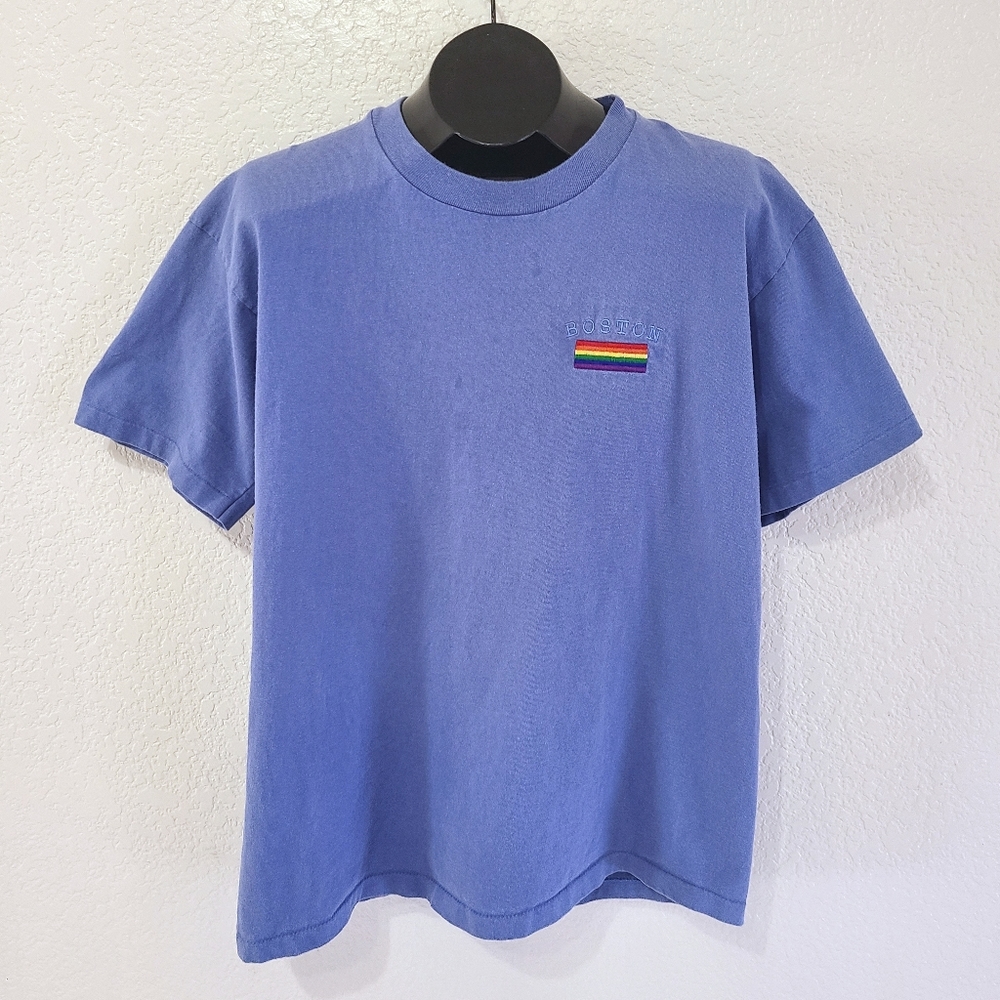 Vintage Embroidered Boston Gay Pride Flag Shirt
